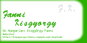 fanni kisgyorgy business card
